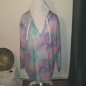 Bobbie Brooks Plus Size Tie Dye Hoodie 3X